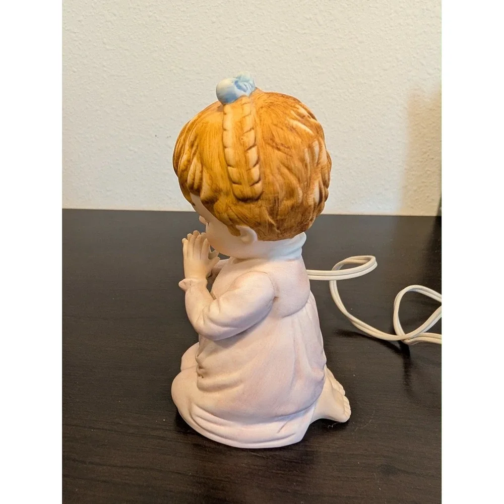 VTG MCM CUTE Lefton Praying Baby Girl Figurine #3115 Porcelain‎ Night Light